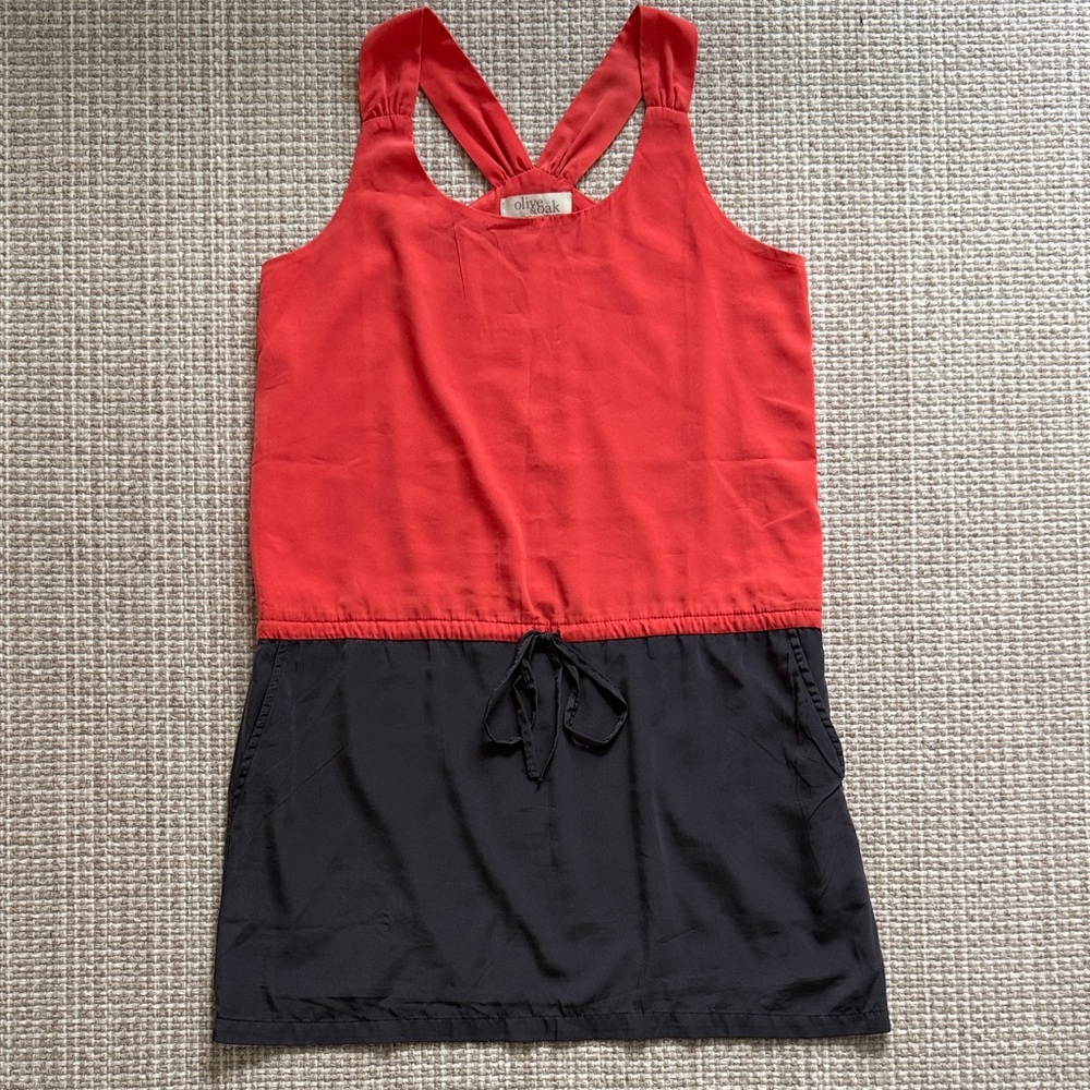 Olive & Oak Women’s Medium Dress - coral and gray/blue